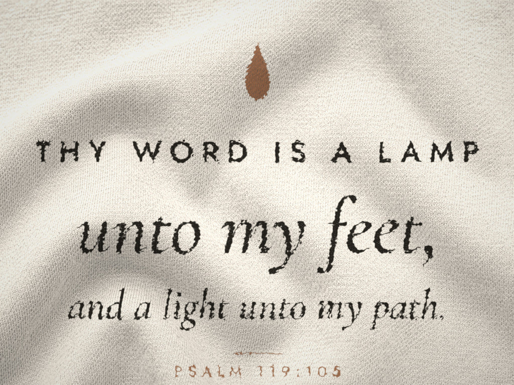 Thy Word Is a Lamp Tee, closeup