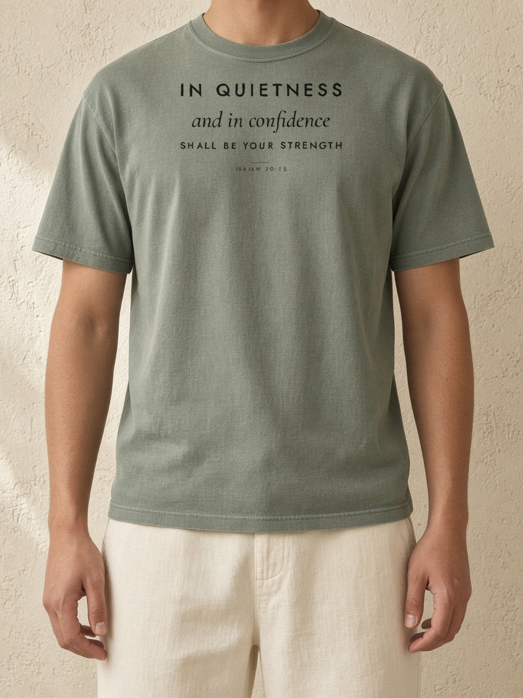 Quiet Strength Tee, on model