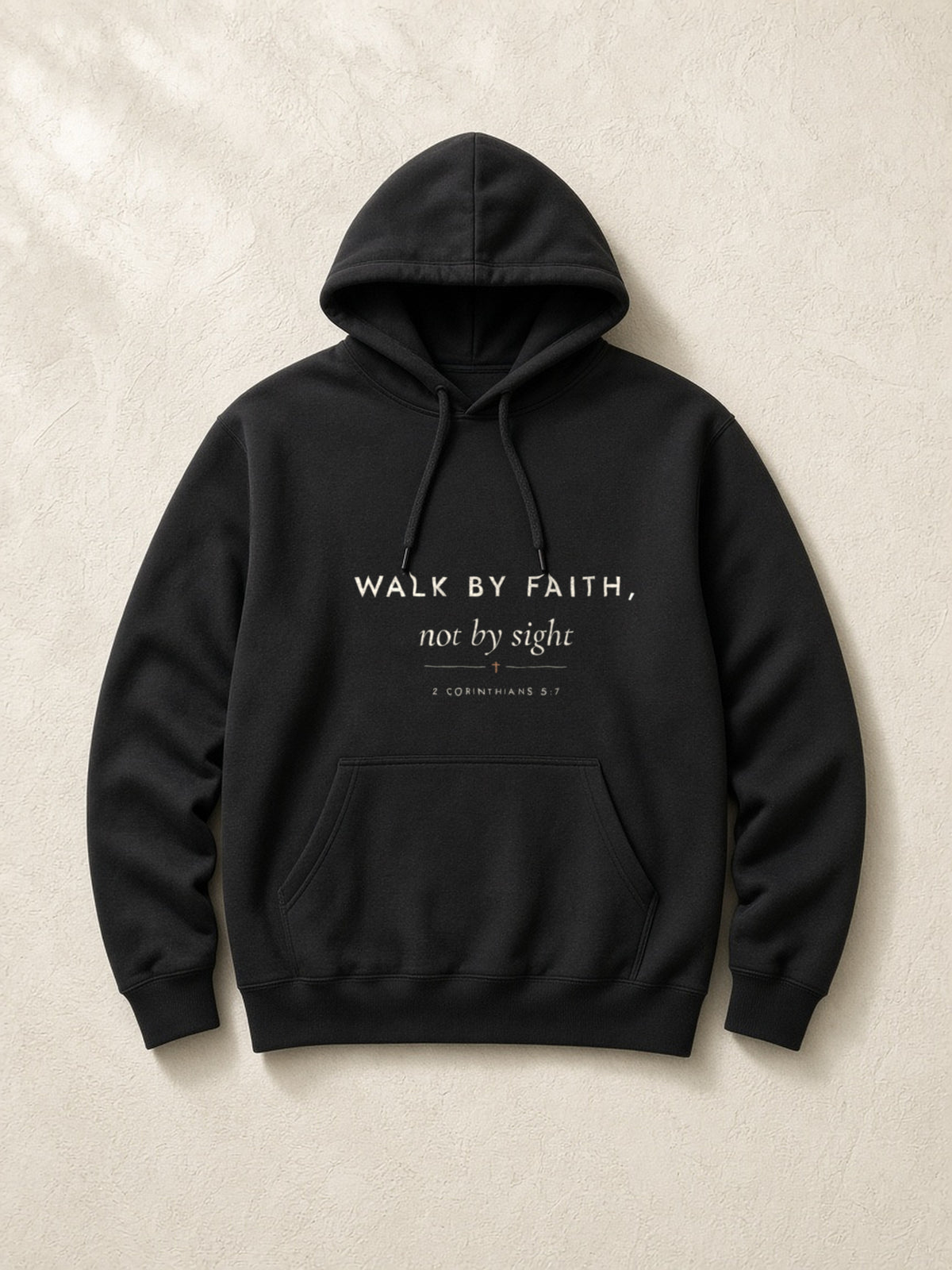 Walk by Faith Hoodie, flatlay