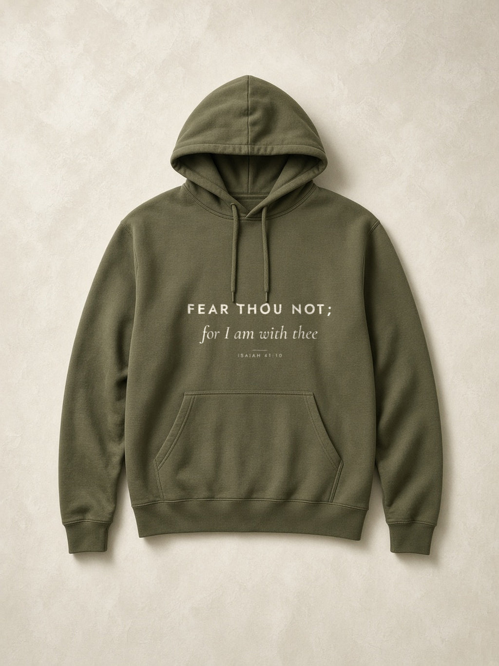 Fear Thou Not Hoodie, flatlay