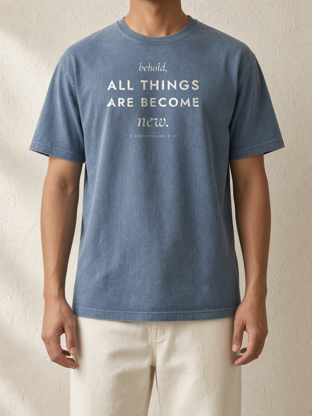 All Things Are Become New Tee, on model